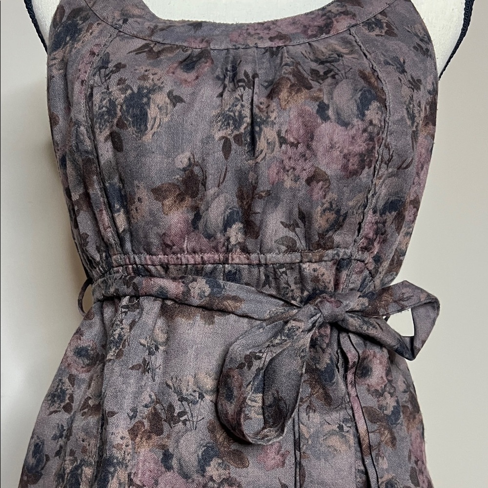 Forever 21 Floral Belted Mini Dress - Gray and Pink - Picture 6 of 15
